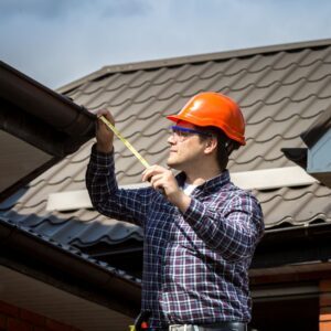 Man conducting a house inspection