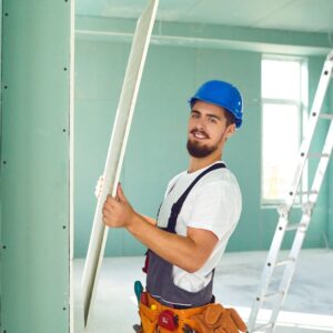 Man conducting improvements in a house